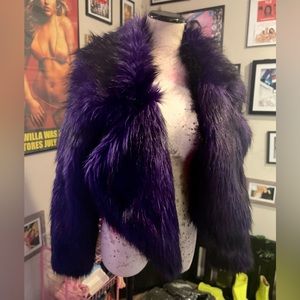 Purple faux fur bolero jacket
